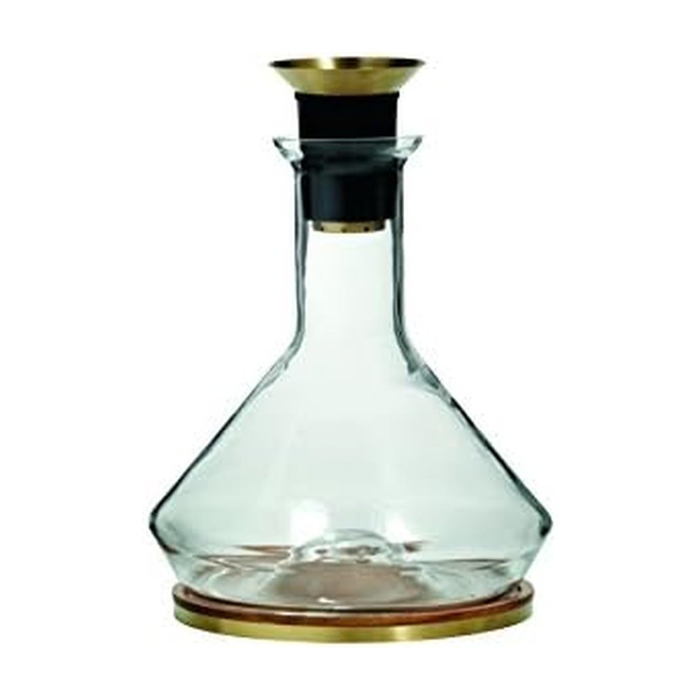 RBT Decanter with Wood Coaster and Micro-Perforated Aerator,Clear