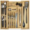 KitchenEdge Premium Silverware, Flatware and Utensil Organizer for Kitchen Drawers, Food-Safe Contract Grade, Expandable from 16 to 28 In, Natural Bamboo view 1
