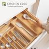 KitchenEdge Premium Silverware, Flatware and Utensil Organizer for Kitchen Drawers, Food-Safe Contract Grade, Expandable from 16 to 28 In, Natural Bamboo view 2