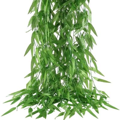 HOGADO 50pcs 300 ft Artificial Vine Greenery Garland for Room Decor Faux Willow Vines Wall Home Decor Aesthetic Silk Rattan Wicker Twig for Garden Wedding Windowsill Balcony Christmas Decorations
