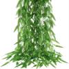 HOGADO 50pcs 300 ft Artificial Vine Greenery Garland for Room Decor Faux Willow Vines Wall Home Decor Aesthetic Silk Rattan Wicker Twig for Garden Wedding Windowsill Balcony Christmas Decorations view 1