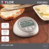 Taylor Digital Timer Counts Up and Down for School, Learning, Projects, and Kitchen Tasks, Super Loud Digital Timer, Gray view 2