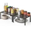 Simple Houseware Expandable Stackable Cabinet and Counter Shelf Organizer with Steel Surface, 9" D x 12.75" W x 5.9" H, Bronze view 1