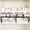 Simple Houseware Expandable Stackable Cabinet and Counter Shelf Organizer with Steel Surface, 9" D x 12.75" W x 5.9" H, Bronze view 2