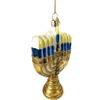Noble Gems Gold Jewish Menorah Glass Holiday Hanukkah Ornament view 3