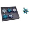 Kurt Adler H8203 Glass Star of David with Glitter Ornament, Set of 6, Blue view 1