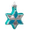 Kurt Adler H8203 Glass Star of David with Glitter Ornament, Set of 6, Blue view 3