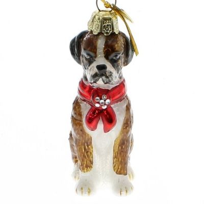 Noble Gems Boxer Glass Ornament
