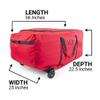 [Rolling Duffle Bag Tree Storage Bag] - Big Wheeled 9 Foot Christmas Tree Storage Bag for Artificial Trees up to 9 Feet Tall - Compression Straps to Secure Your Tree | EZ Roller by Santa's Bags view 2