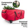 [Rolling Duffle Bag Tree Storage Bag] - Big Wheeled 9 Foot Christmas Tree Storage Bag for Artificial Trees up to 9 Feet Tall - Compression Straps to Secure Your Tree | EZ Roller by Santa's Bags view 4