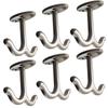 RFORPLY Zinc Alloy Double Prong Ceiling Hook Towel/Robe Clothes Hook for Closet Top Bathroom Kitchen Cabinet Garage (Pack of 6) view 1