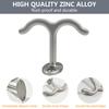 RFORPLY Zinc Alloy Double Prong Ceiling Hook Towel/Robe Clothes Hook for Closet Top Bathroom Kitchen Cabinet Garage (Pack of 6) view 3