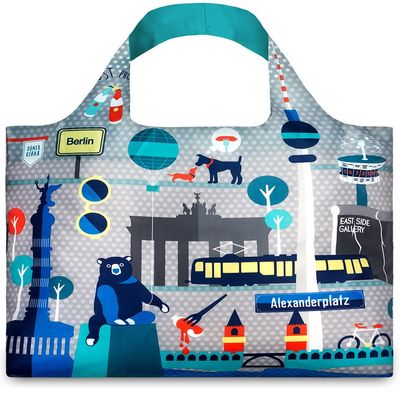 LOQI Urban Berlin Reusable Shopping Bag, Multicolored