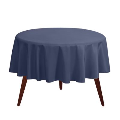 Gee Di Moda Round Tablecloth - 108 Inch Navy Blue Round Table Cloth for 48 to 72 Inch Round Tables - Heavy Duty Washable Fabric - for Buffet Table, Holiday Party, Dinner, Wedding & Baby Shower