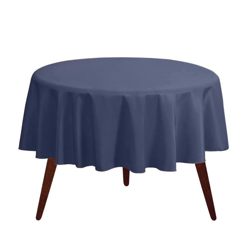 Gee Di Moda Round Tablecloth - 108 Inch Navy Blue Round Table Cloth for 48 to 72 Inch Round Tables - Heavy Duty Washable Fabric - for Buffet Table, Holiday Party, Dinner, Wedding & Baby Shower