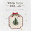 Spode Christmas Tree Ribbons Canape Platter - 6.5-Inch Holiday Serving Plate for Desserts, Appetizers, and Treats - Festive Earthenware Christmas Dinnerware with Gold Accents - Dishwasher Safe view 3