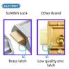SUMBIN Night Latch Deadbolt Rim Lock,Antique Locks with Keys for Front Door,Gold Finish view 2
