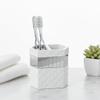 Creative Scents Quilted Mirror White Bathroom Accessories Set - Decorative 4 Piece Bathroom Set - Mirrored Bathroom Accessory Set Includes: Soap Dispenser, Toothbrush Holder, Tumbler & Soap Dish view 4