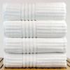Bare Cotton Luxury Hotel and Spa Bath Towels, Striped, White, Set of 4 view 2