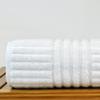 Bare Cotton Luxury Hotel and Spa Bath Towels, Striped, White, Set of 4 view 3