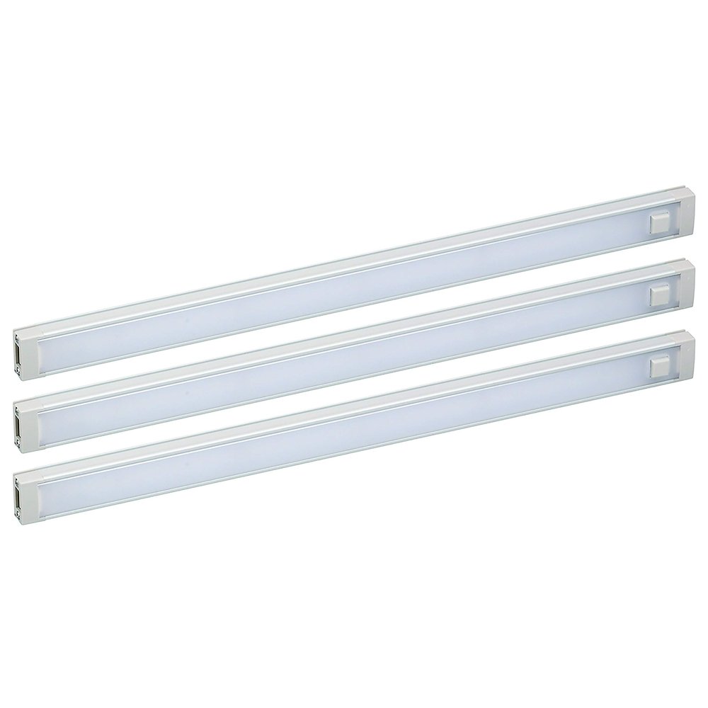 PureOptics LED Under Cabinet Lighting Kit, 3-Bars, 12in. Each, DIY Tool-Free Install w/Magnetic Option, Daylight, 5000K, 1290 Lumens (LEDUC12-3DK)