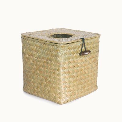 Woven Tissue Box Cover (Natural, Square)