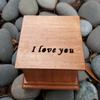 Custom engraved music box with I love you on top, handmade by simplycoolgifts view 1