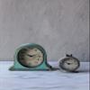 Creative Co-Op Metal Mantel Clock with Aqua Finish view 4