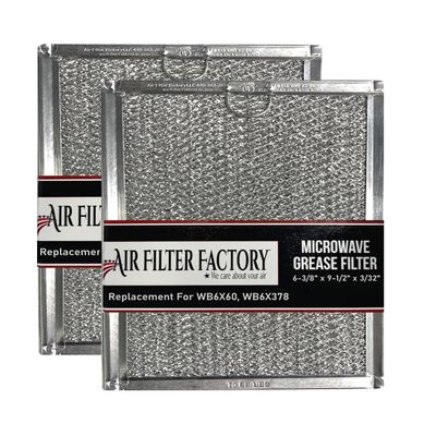 Air Filter Factory Grease Filter WB6X60, WB6X378, PS255316, WB6X10482, 264821, AP2016174 Replacement For GE Microwave Oven Aluminum Mesh Grease Filters 2-Pack