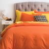 SUSYBAO Burnt Orange Duvet Cover King 100% Cotton 3 Pcs Set 1 Farmhouse Orange Duvet Cover with Zipper Ties 2 Pillow Shams Soft Vivid Burnt Orange Warm Bedding Set for Winter view 2