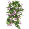 GTIDEA 2Pcs Artificial Vines,15Feet Morning Glory Hanging Plants Silk Garland Fake Green Plant Home Garden Wall Fence Stairway Outdoor Wedding Hanging Baskets Decor Purple view 1