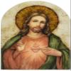 Raakens Sacred Heart of Jesus Christ Icon 7 Inch Wood Arched Plaque view 1