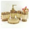 LUANT Vintage Golden Bathroom Accessories, 5Piece Bathroom Accessories Set, Bathroom Set Features, Soap Dispenser, Toothbrush Holder, Tumbler & Soap Dish - Golden Glossy - Bath Gift Set view 1