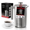 SterlingPro Stainless Steel French Press Coffee Maker Large 1 L(34 oz) Mirror  Durable Double Walled Insulated Coffee Press Keeps Drinks Hot, Easy to Use and Clean Stylish Design for Rich Flavor view 1