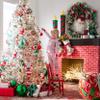 RAZ Imports - 4' Red Plastic Christmas Ball Garland view 4