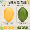 Gresorth 12pcs Yellow & Green Artificial Lifelike Simulation Lemon Fake Fruit Home Kitchen Cabinet Decoration view 2