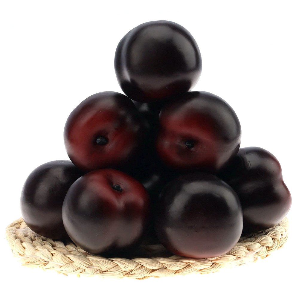 Gresorth 8pcs Artificial Realistic Brin Plum Fake Fruit Home Party Decoration Photography Props Model Simulation Lifelike Black Ornament