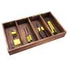 MyGift Burnt Wood Drawer Organizer Tray with 4 Slots, Multipurpose Utensil, Cutlery, Tools Wooden Bin view 3