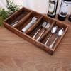 MyGift Burnt Wood Drawer Organizer Tray with 4 Slots, Multipurpose Utensil, Cutlery, Tools Wooden Bin view 4