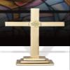 24 Inch Altar Cross - Square Base - Made of Solid Brass view 2