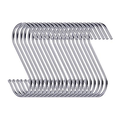 D-BUY 30 Pack 3.5 inch Heavy Duty S Hooks - Plants, Outdoor, Light, Cup, Large Hangers for Kitchen, Bathroom, Bedroom and Office (Silver)
