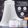 Jeteventy Bed Canopy for Girls, Princess Bed Curtain Net for Single to King Size,Bedroom Decoration of Round Lace Dome with Stainless Steel Hook,Quick Easy Installation (White) view 4