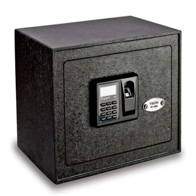 Viking Security Safe VS-25BL Fingerprint Home Safe with 32-Print Biometric Access, LED-Lit Interior, Adjustable Shelf & Heavy-Duty Anti-Pry Steel Body