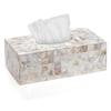 Milano Tissue Box Cover Rectangular - Decorative Tissue Box Holder Rectangular is Finished in Beautiful Mother of Pearl Shells - Durable Tissue Cover for Elegant Decor view 1