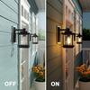 LALUZ Rectangle Porch Lights Outdoor, A03156 Farmhouse Weather-Proof Exterior Light Fixture with Clear Glass, Anti-Rust Outdoor Wall Lantern in Matte Black Finish for Front Door, Patio, Yards, Garage view 2