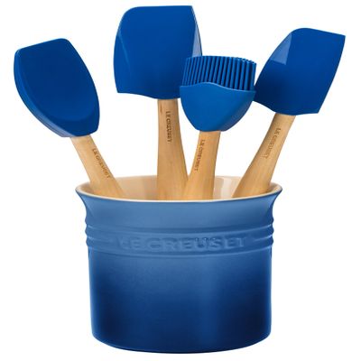 Le Creuset Silicone Craft Series Utensil Set with Stoneware Crock, 5 pc., Marseille