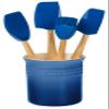 Le Creuset Silicone Craft Series Utensil Set with Stoneware Crock, 5 pc., Marseille view 1