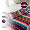 Leos Imports Mexican Serape Blanket, Traditional Saltillo Mexican Throw Blanket, Handmade Acrylic Blanket, 84 x 55 Inches, Burgundy view 3