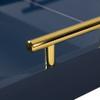 Kate and Laurel Lipton Decorative Tray with Polished Metal Handles, Navy Blue and Gold view 3