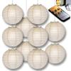 PaperLanternStore.com 12" PaperLanternStore.com Warm White Paper Lantern Party Pack with Remote Controlled LED Lights (10-Pack Combo Kit) view 1